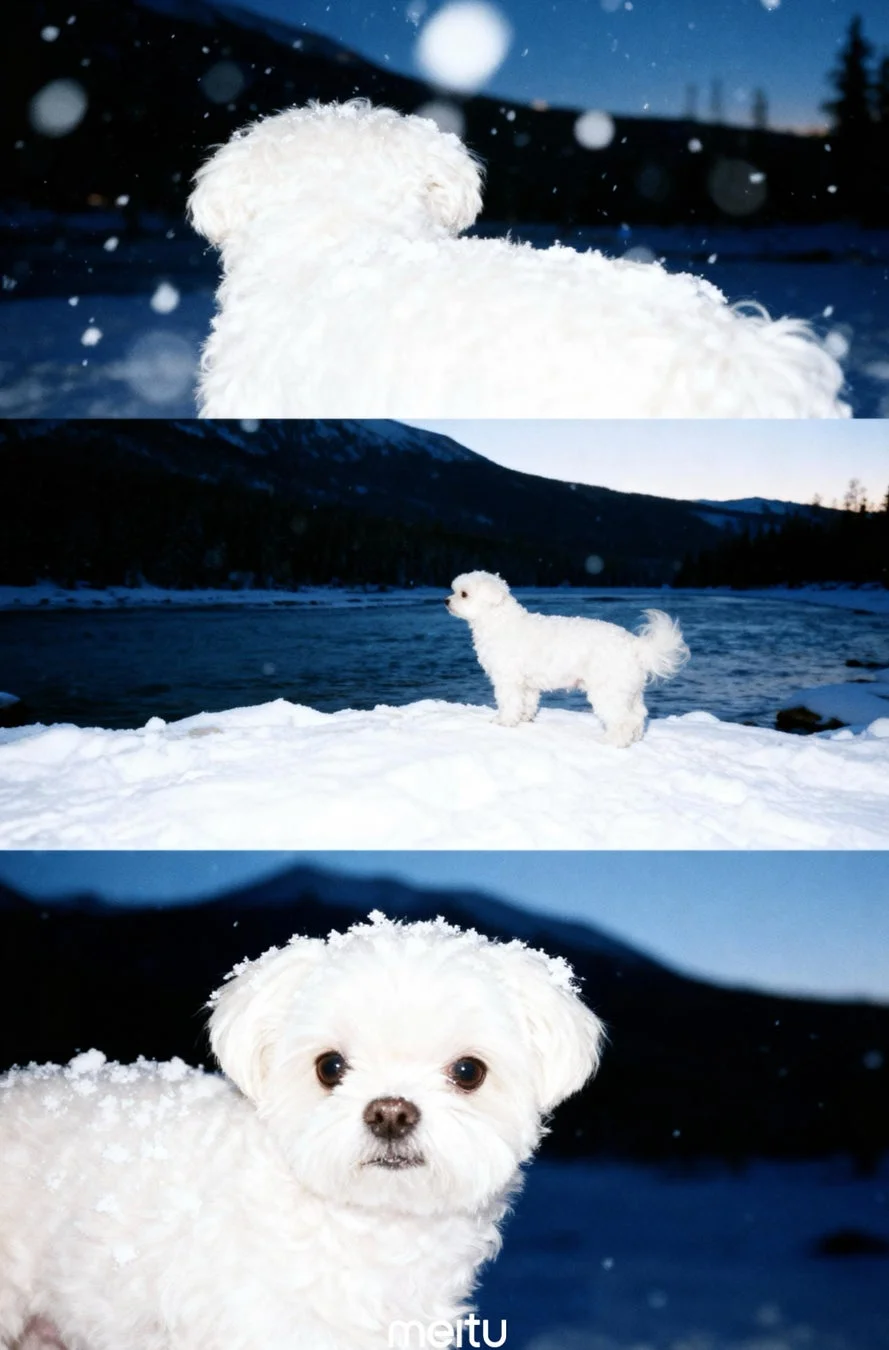 雪加工の例：犬