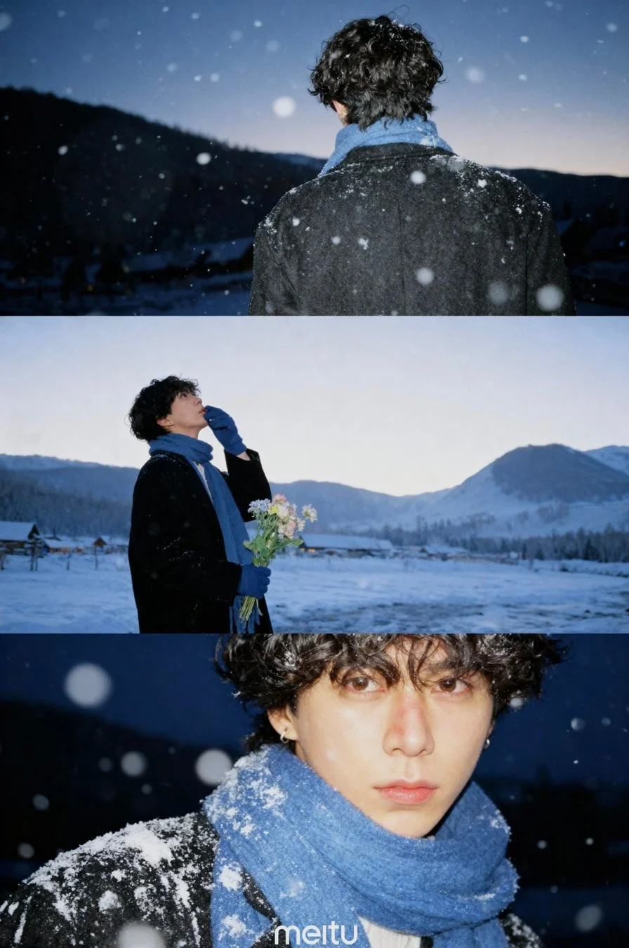 雪加工の例：男性