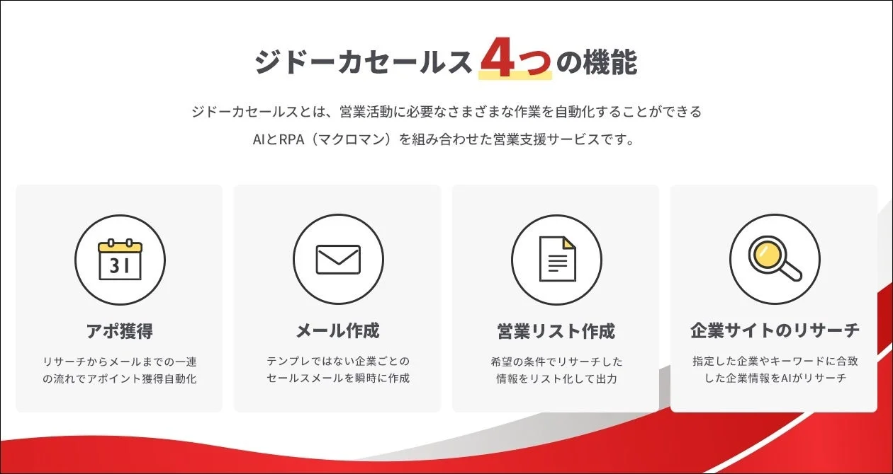 ジドーカセールスの特長