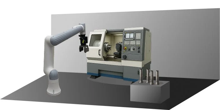 産業ロボットとCNC旋盤
