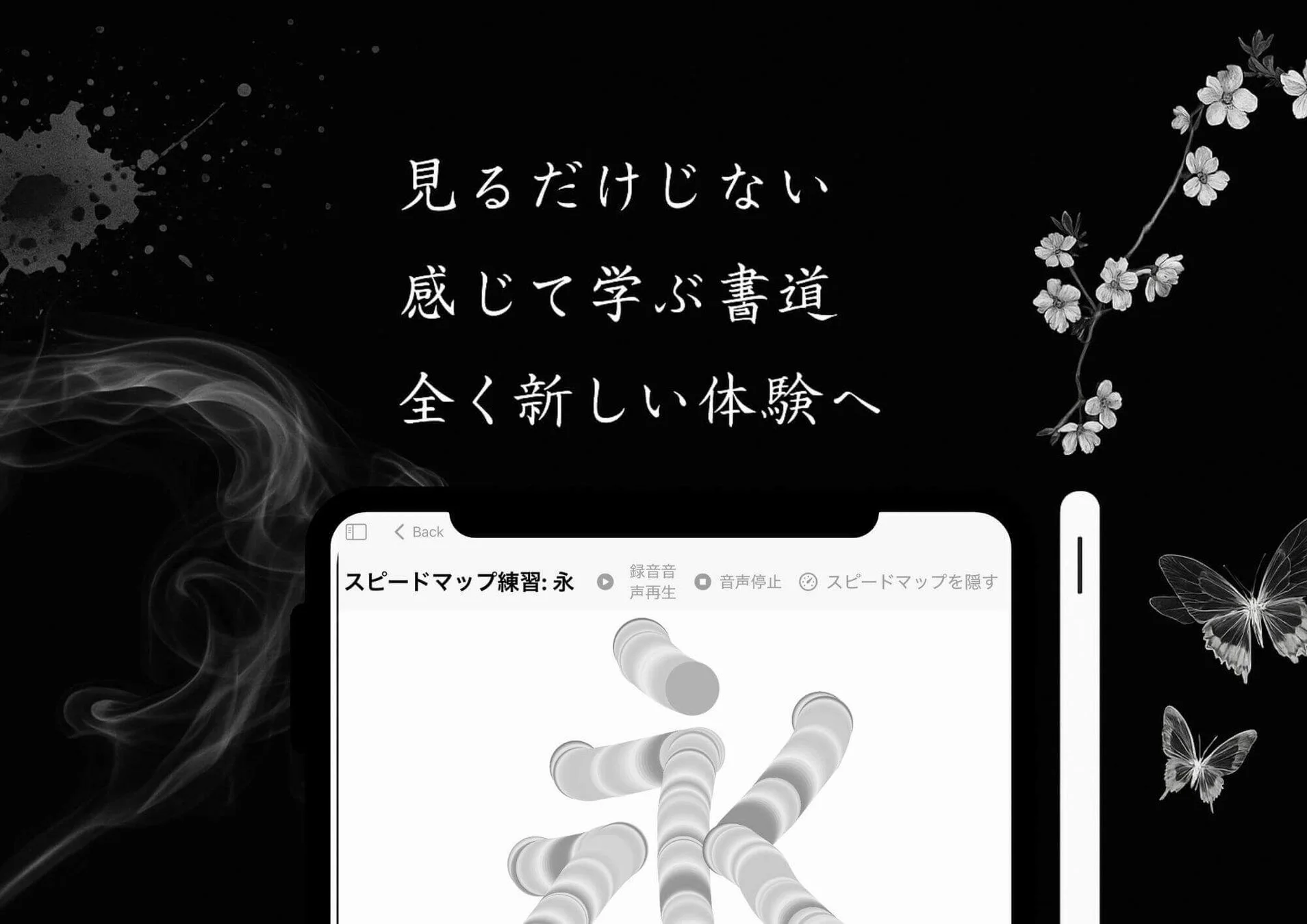 書道学習アプリFudeyの画面