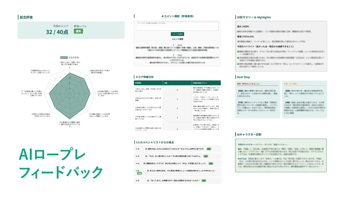 AIロールプレイングのフィードバックレポート
