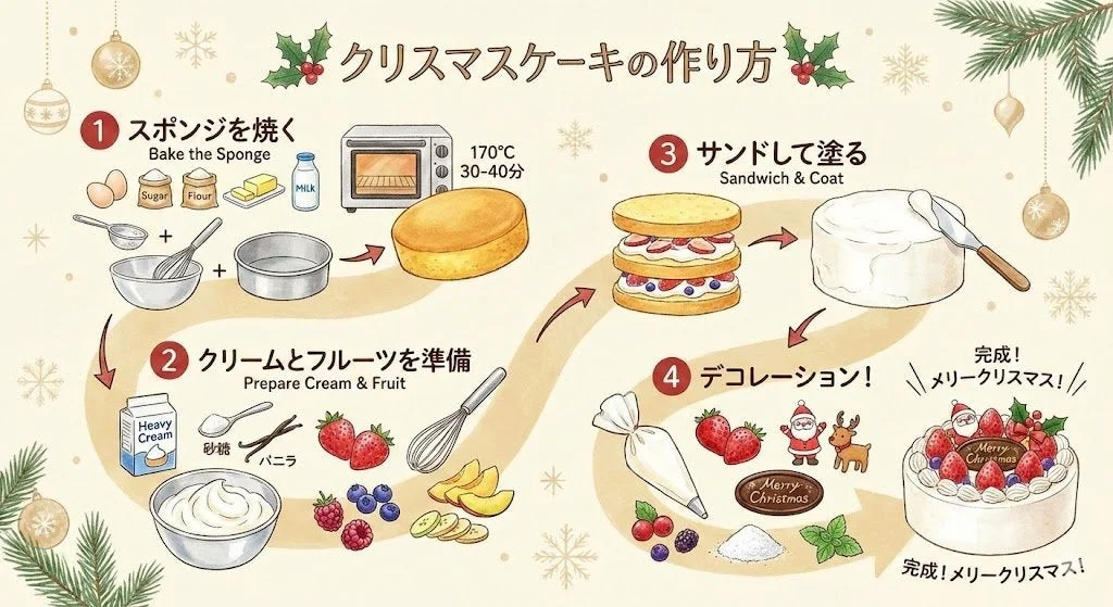 Nano Banana Proによるクリスマスケーキ生成例