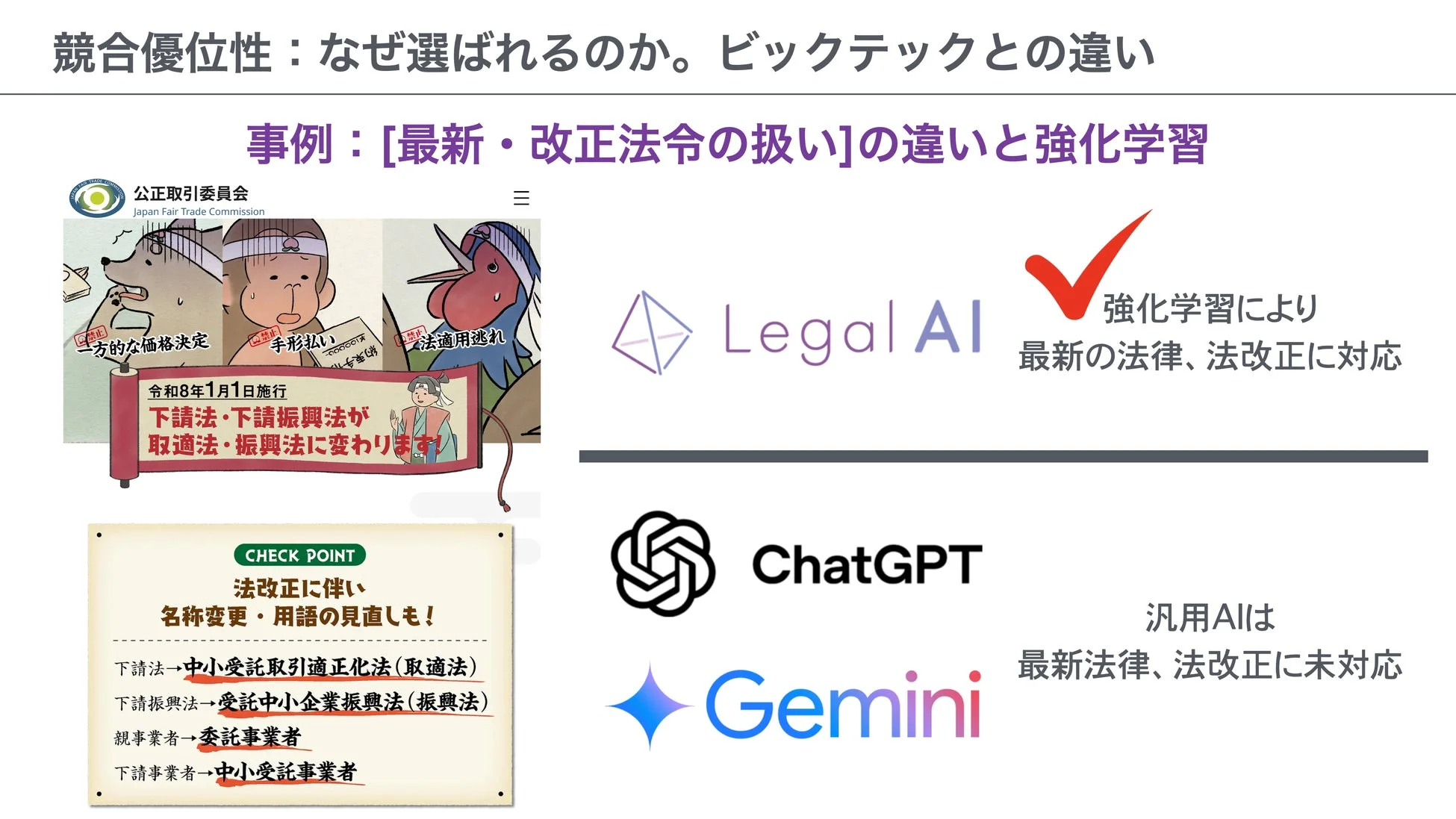 Legal AIと汎用AIの比較