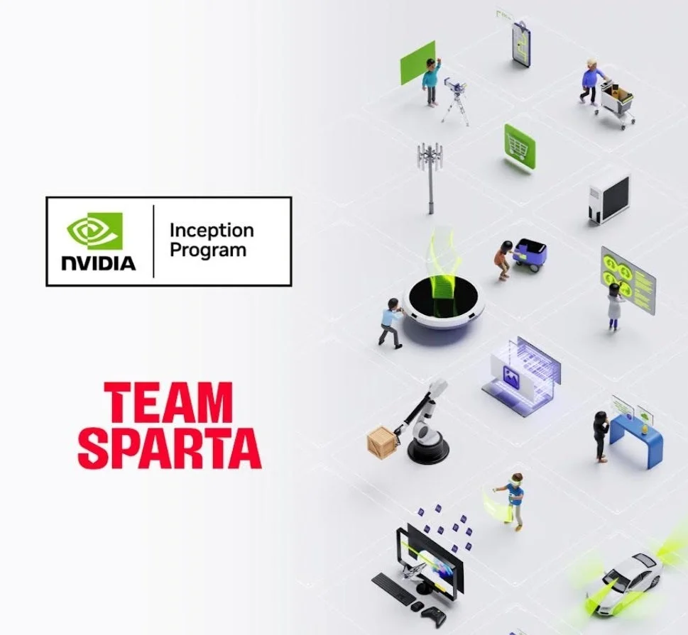 NVIDIA Inception Program TEAM SPARTAのロゴが特徴的な画像