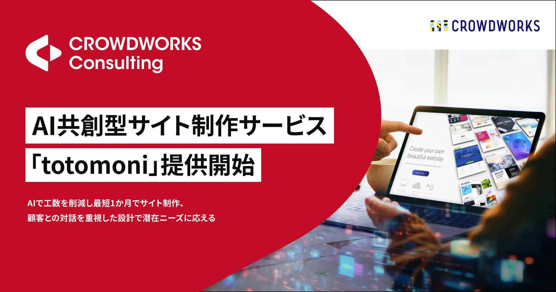 AI共創型サイト制作サービス「totomoni」
