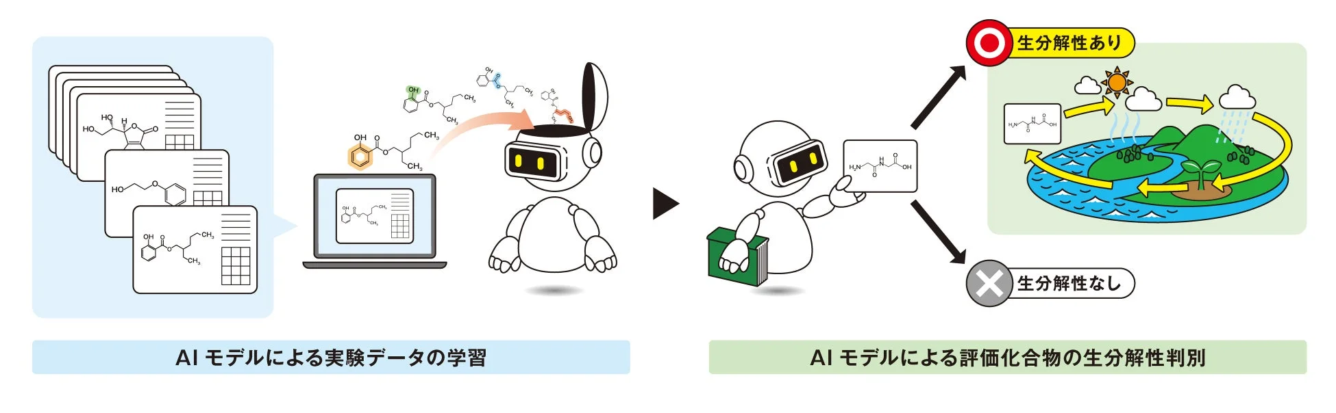 AIモデルによる実験データの学習と生分解性判別