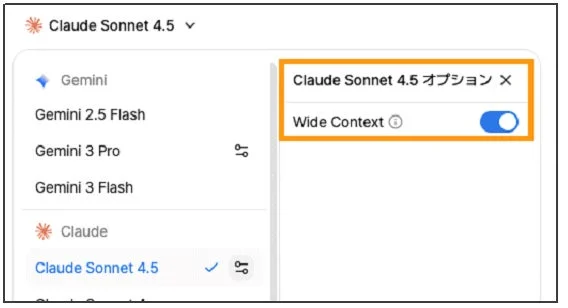Wide Context オプション