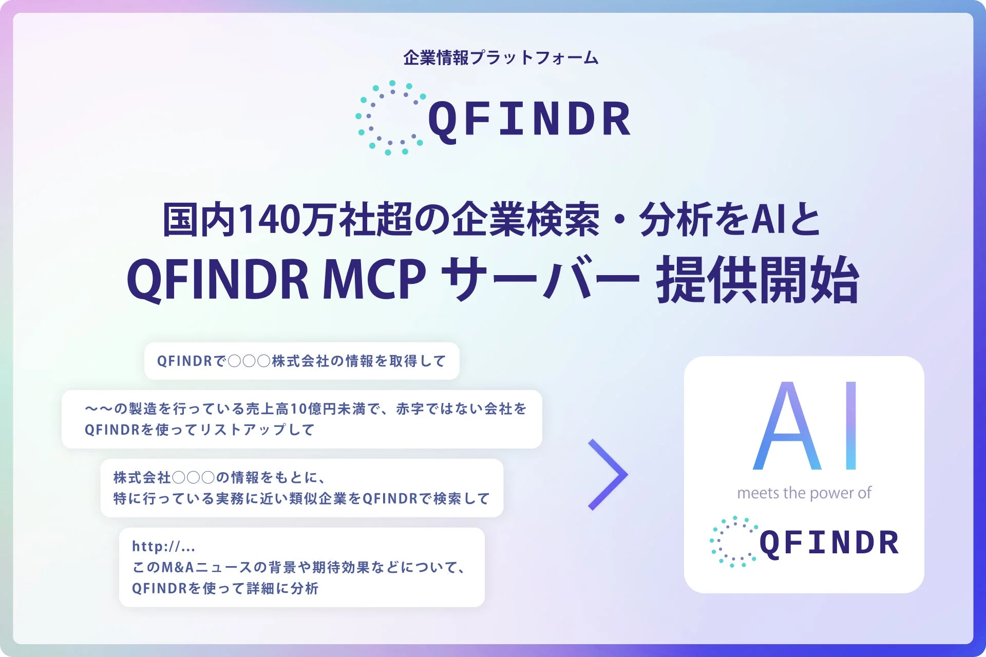 QFINDR MCPサービス提供開始