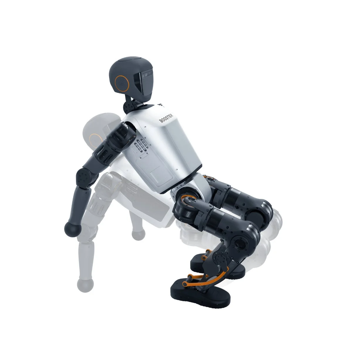 スクワット姿勢のヒューマノイドロボット