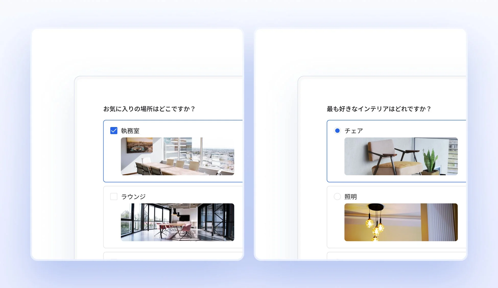 Checkbox Card and Radio Card Samples