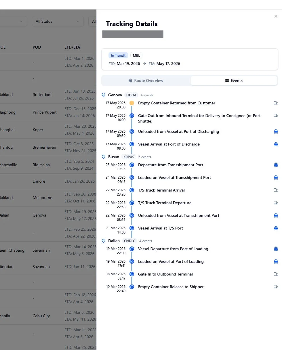 Logipeace コンテナ トラッキング
