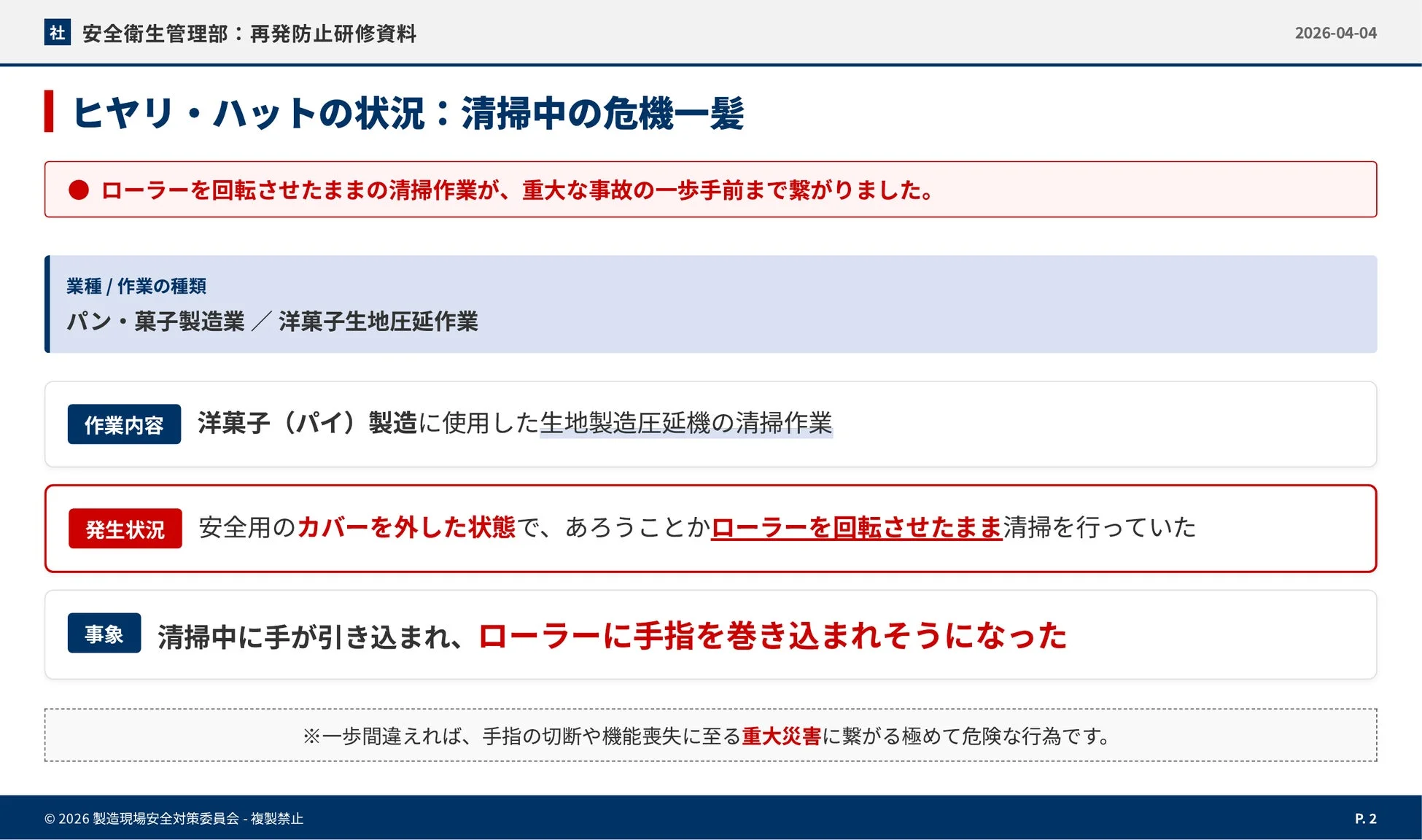 ヒヤリハット事例