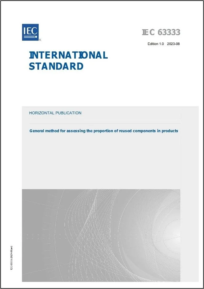 IEC INTERNATIONAL STANDARD IEC 63333 Edition 1.0 2023-08 HORIZONTAL PUBLICATION General method for assessing the proportion of reused components in products IEC 63333 2023-08/enl