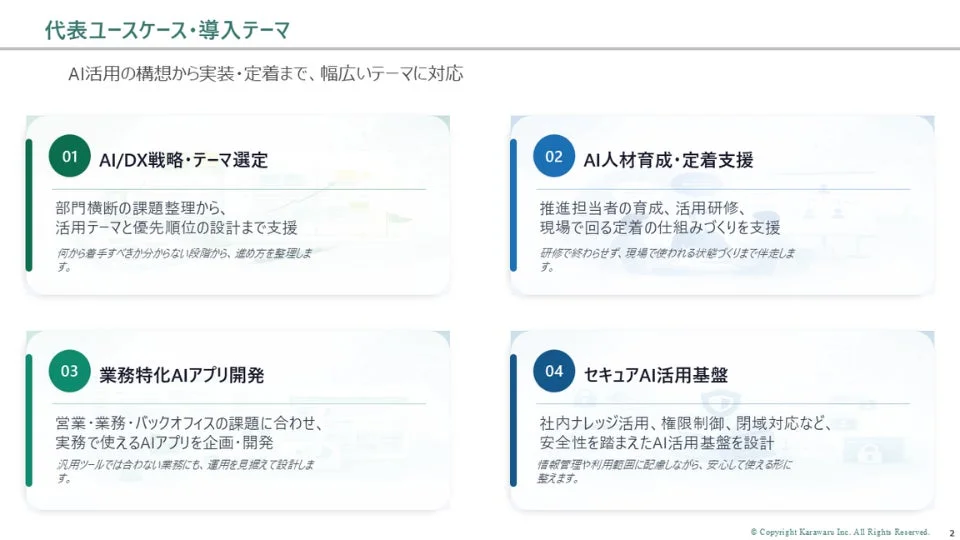 代表的なユースケース・導入テーマ