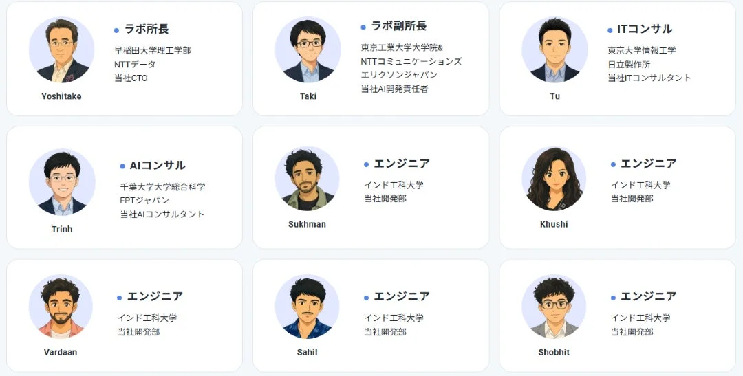 日本側開発チームメンバー