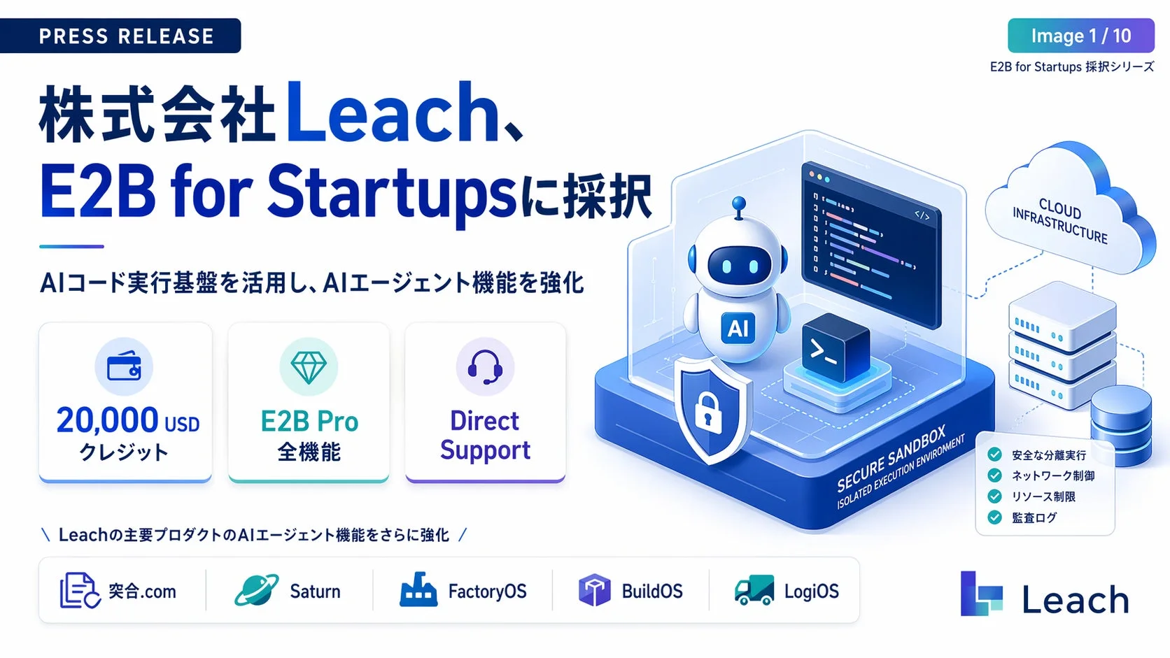 Leach、E2B for Startupsに採択