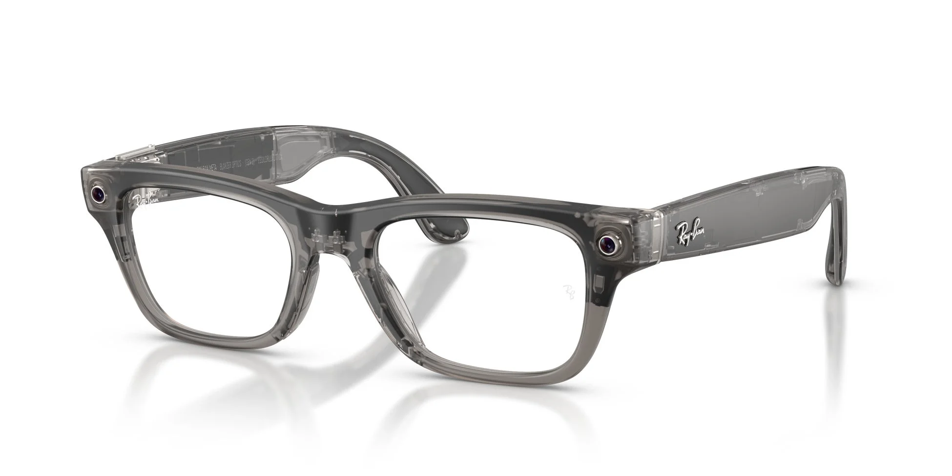 透明感のあるグレーのRay-Ban製スマートグラスです。