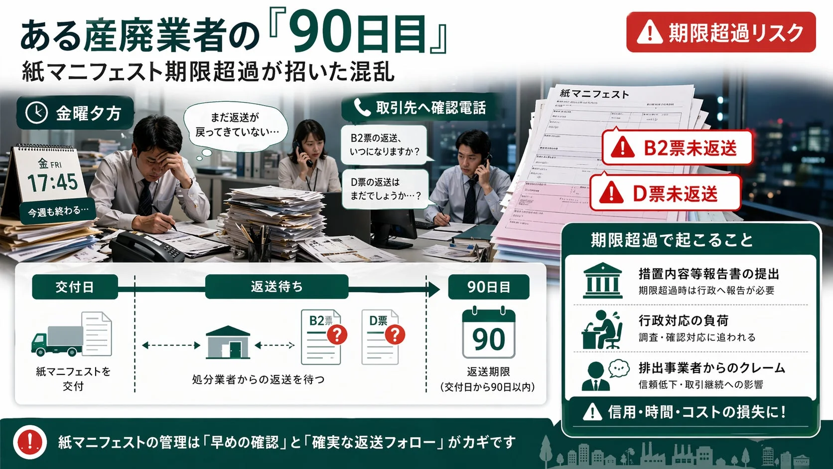 紙マニフェスト期限超過が招く混乱