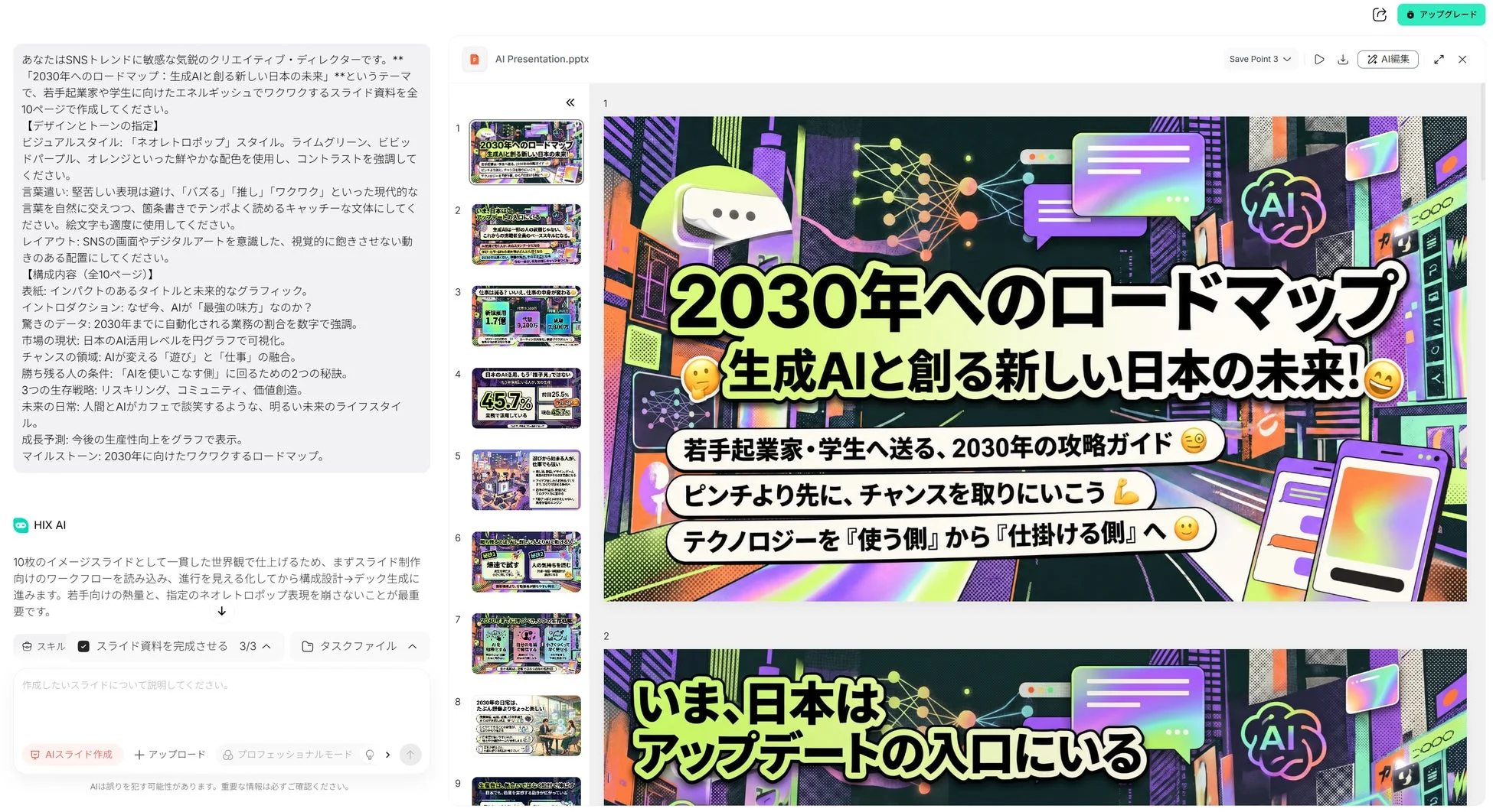 AI Presentation.pptx 2030年へのロードマップ 生成AIと創る新しい日本の未来!