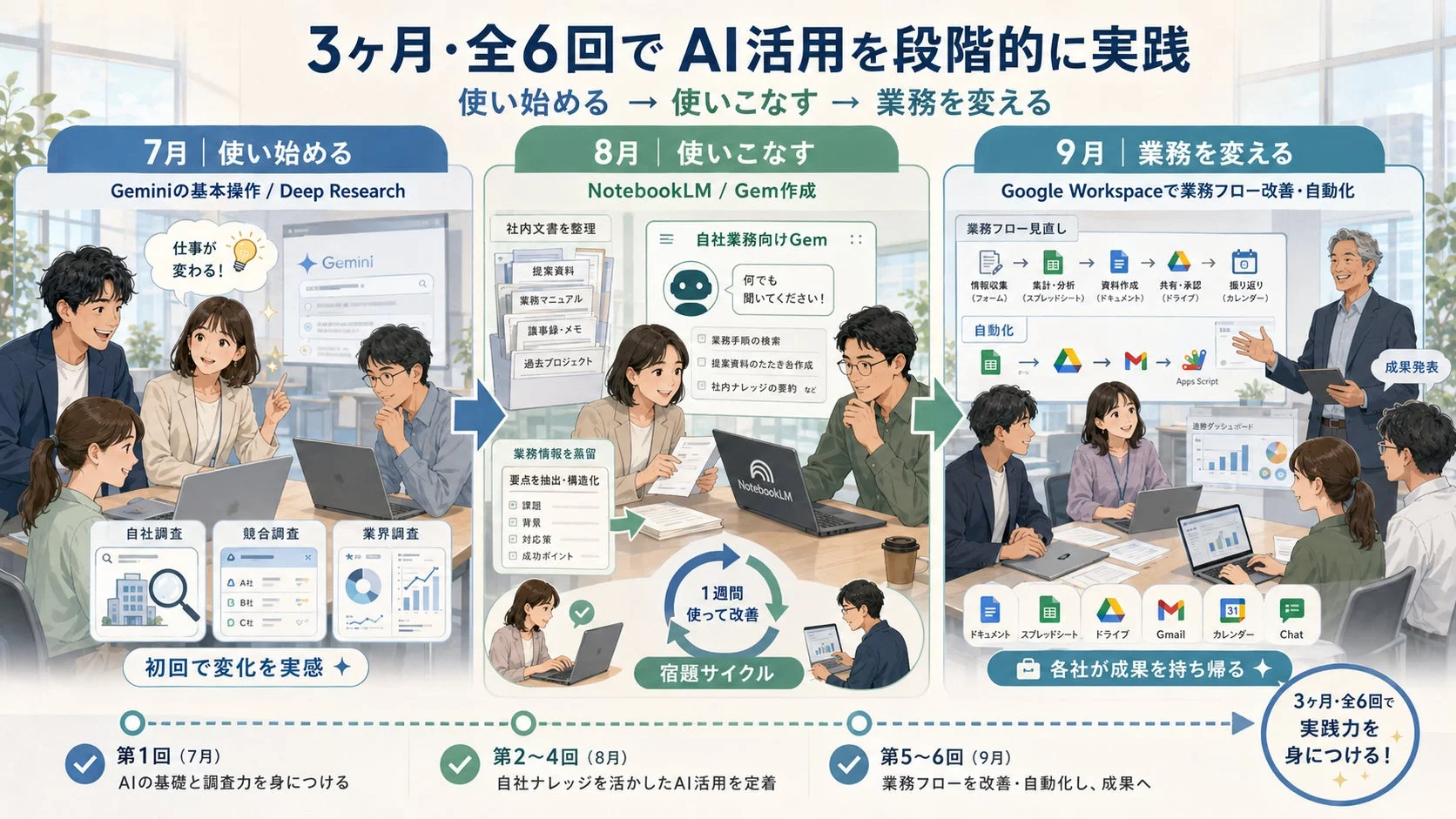 AI活用プログラムの段階的実践