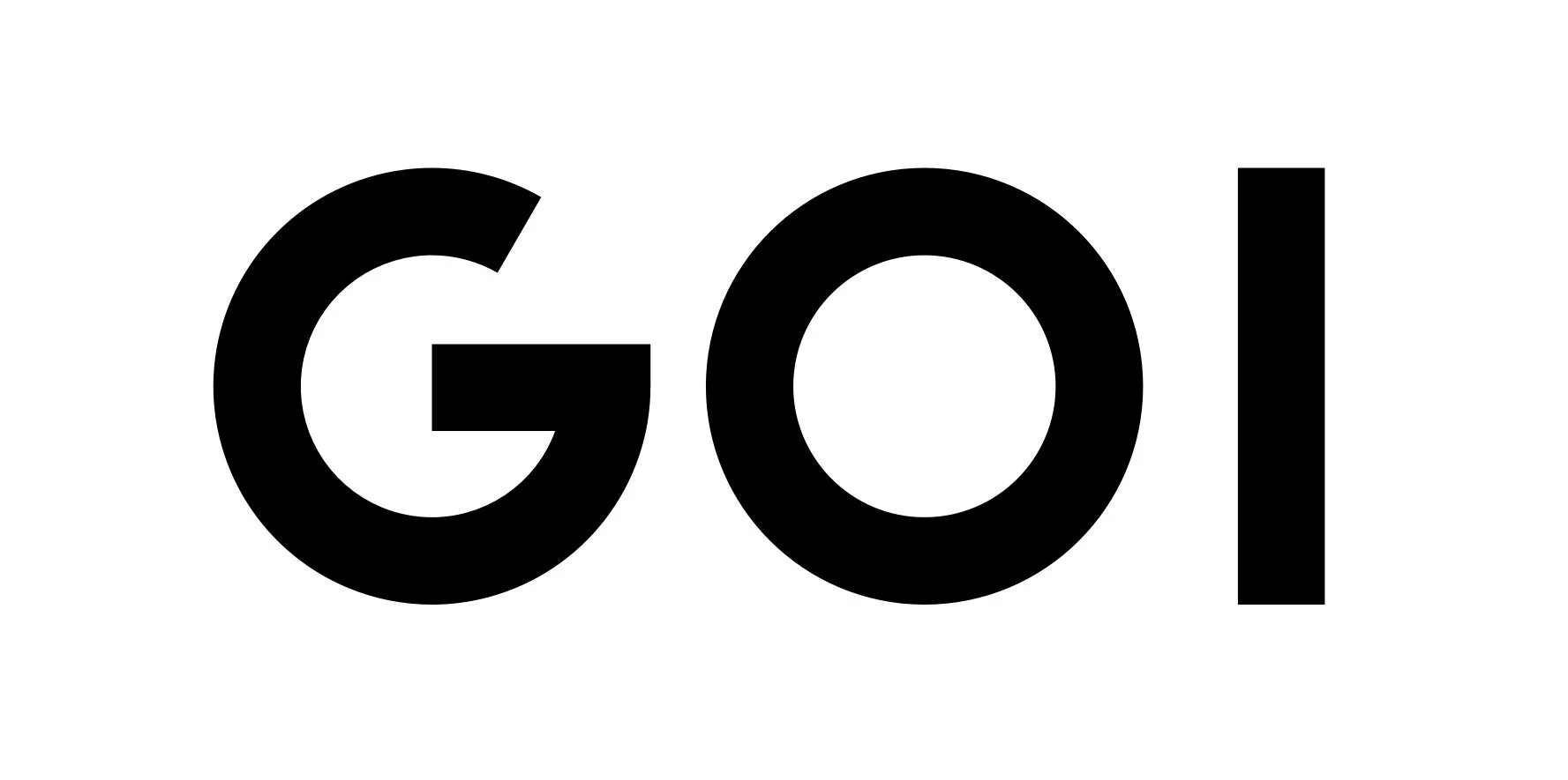 白地に黒い太字で「GOI」と書かれたシンプルなロゴ画像です。