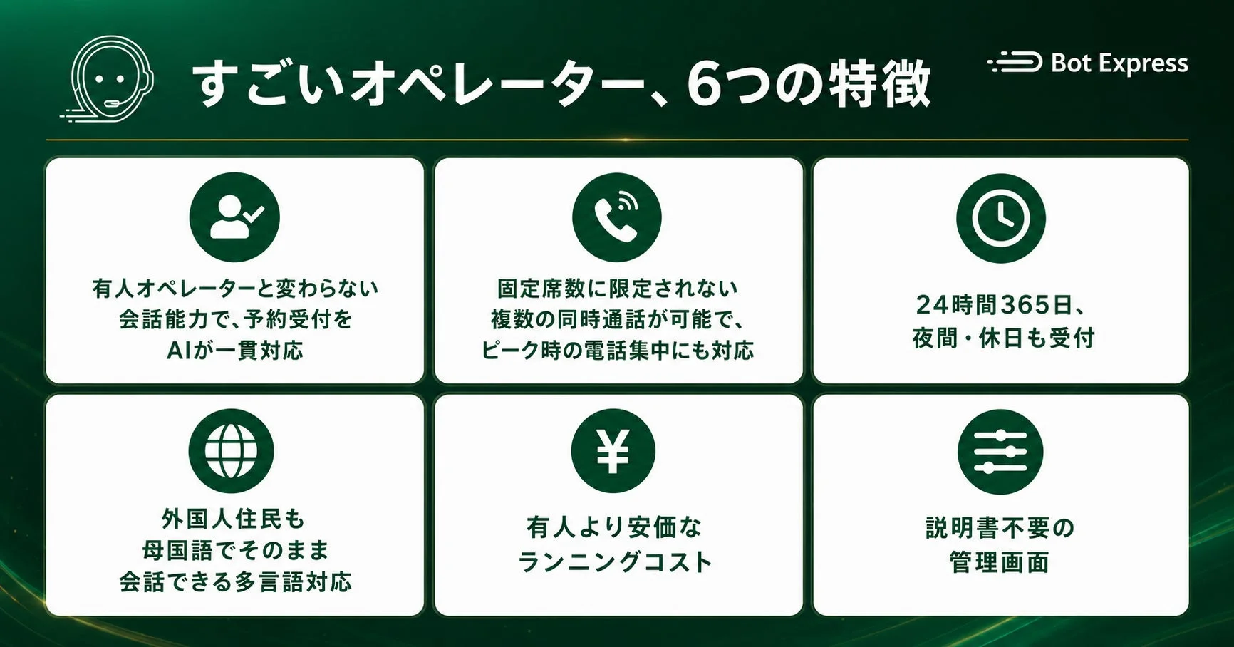 すごいオペレーター、6つの特徴