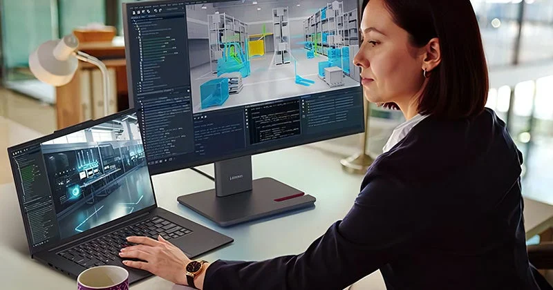 ThinkPad P1 Gen 9を使用する女性