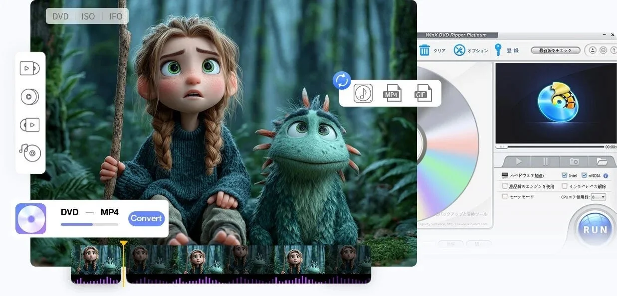WinX DVD Ripper Platinum インターフェース