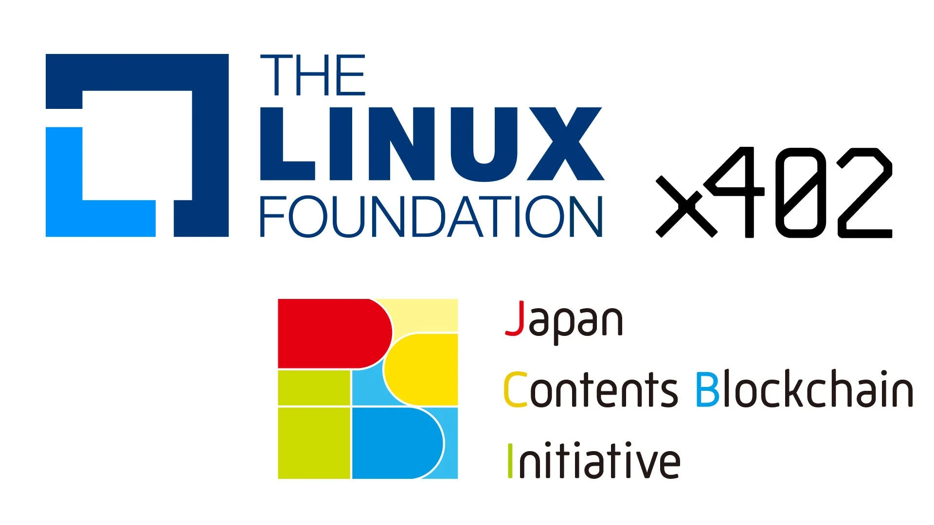 Linux FoundationとJapan Contents Blockchain Initiativeのロゴ、そして「x402」の文字が描かれている。