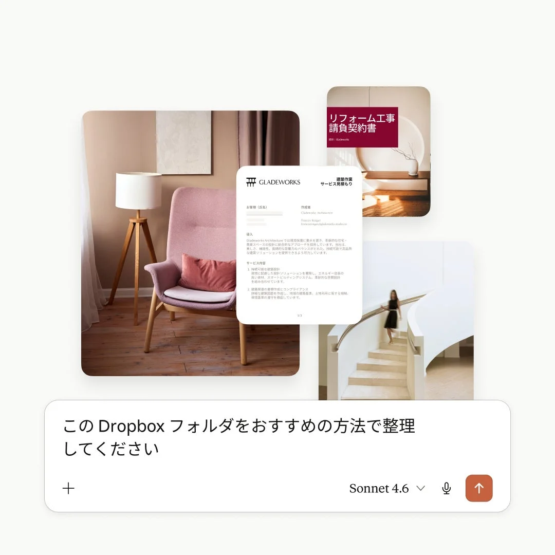 Dropboxのファイル整理を促すメッセージ