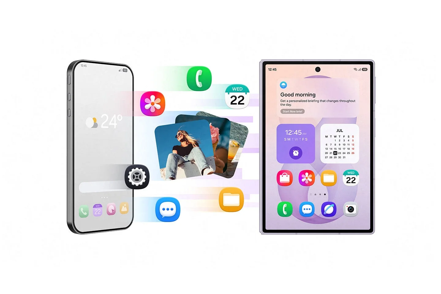 様々なUIを表示するスマートフォンとタブレット