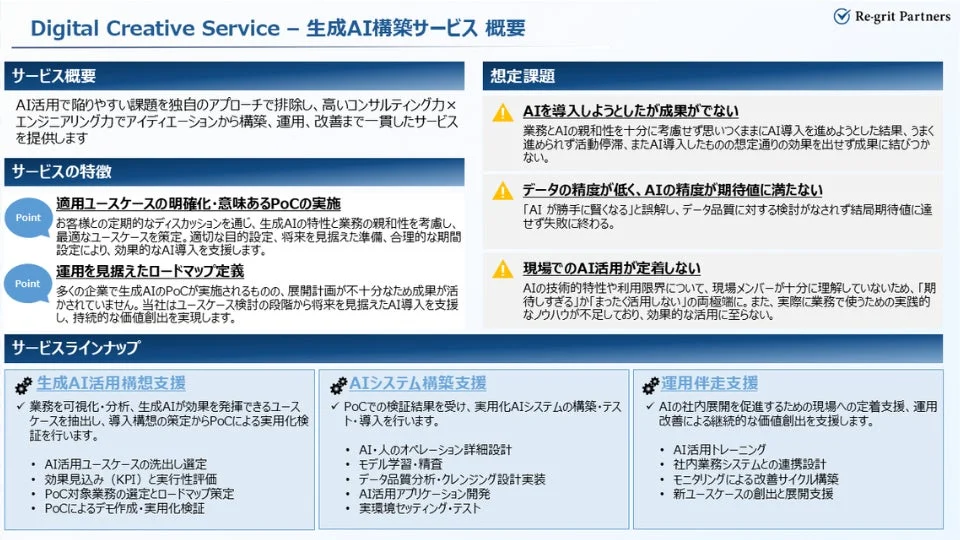 Re-grit Partners 生成AI構築サービス