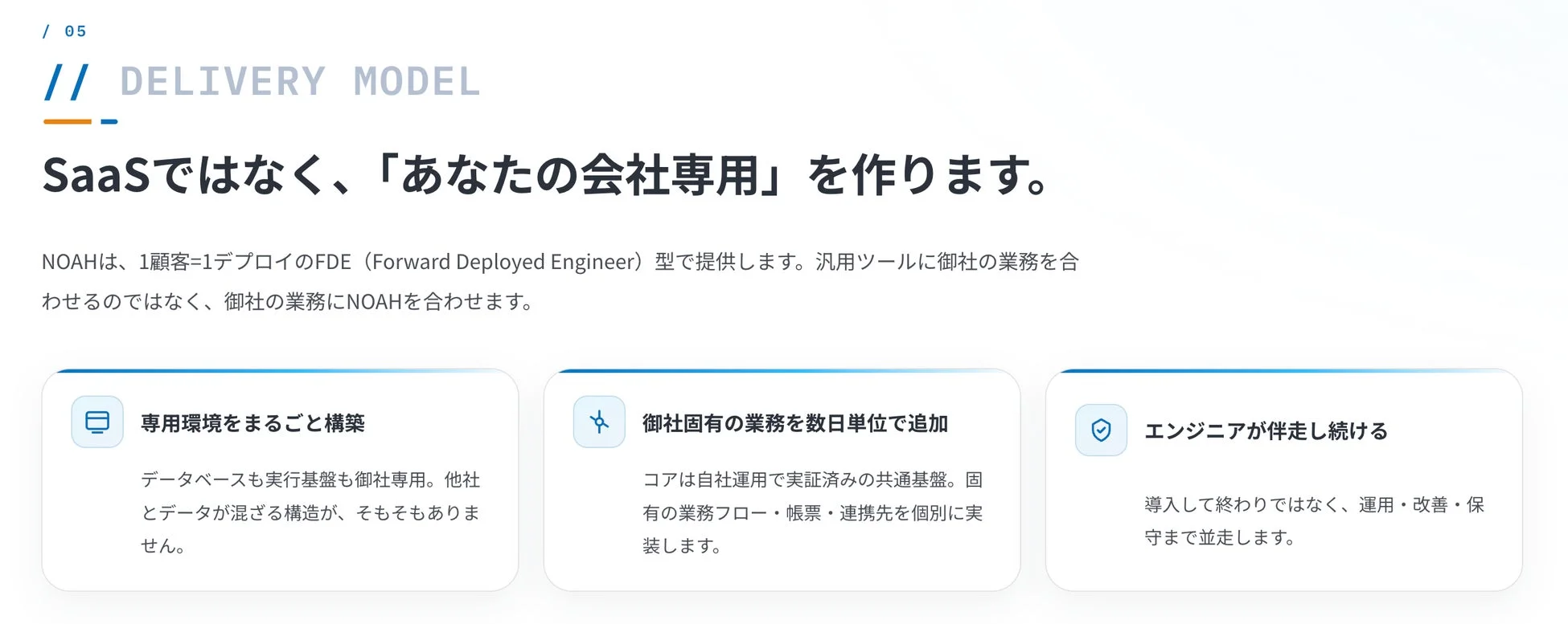 SaaSではなく、「あなたの会社専用」を作ります。