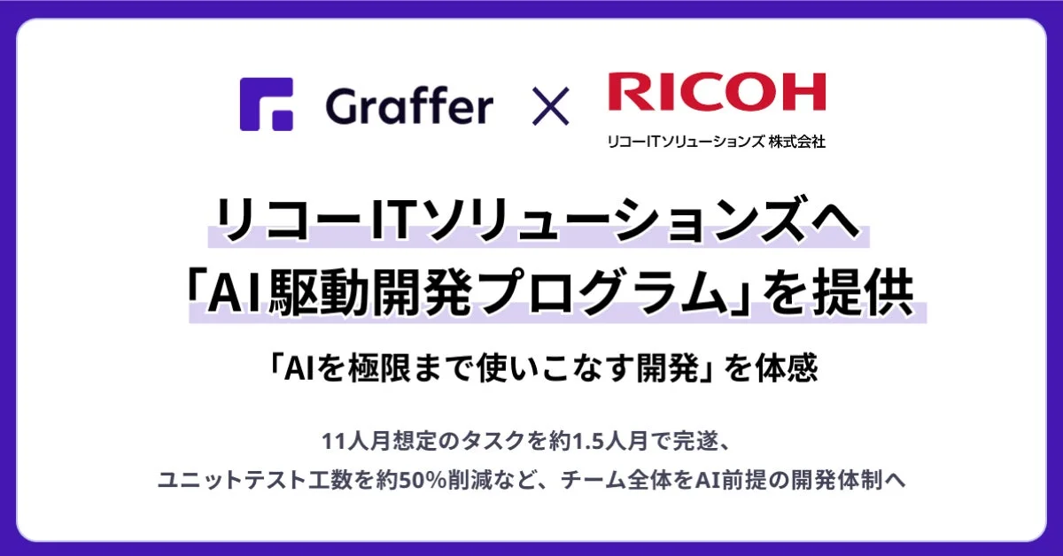 リコーITソリューションズへ「AI駆動開発プログラム」を提供