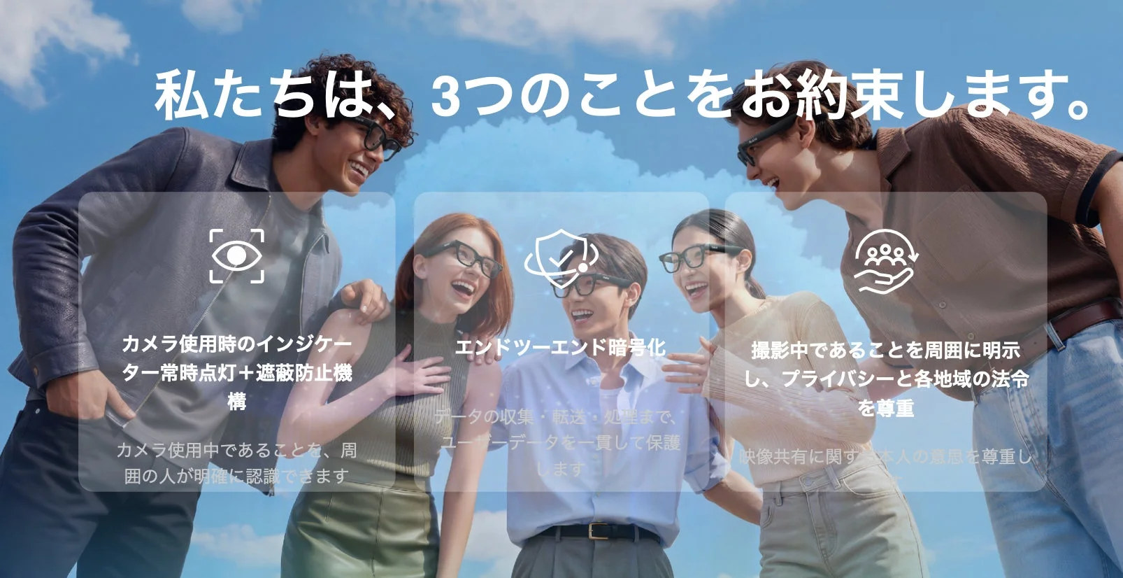 スマートグラスのプライバシー保護に関する説明