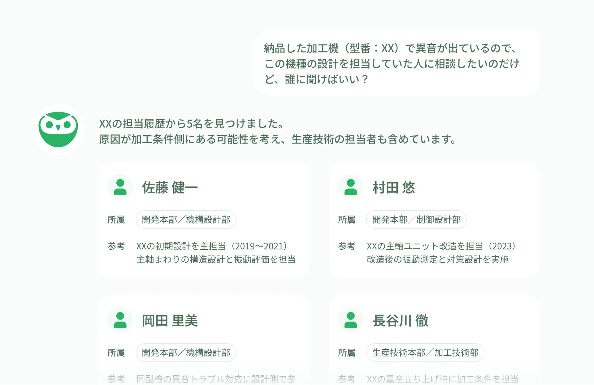 人材検索機能の画面例